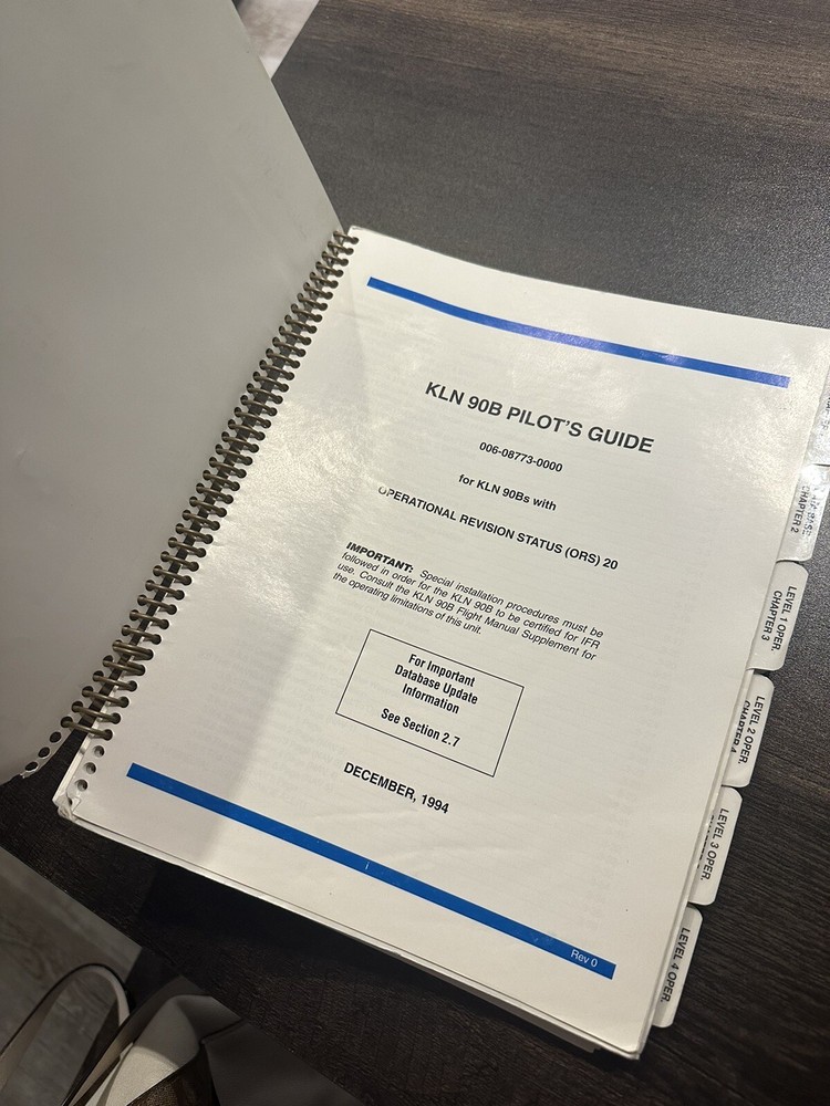 KLN 90B BENDIX KING GPS NAVIGATION SYSTEM Pilot Reference Manual