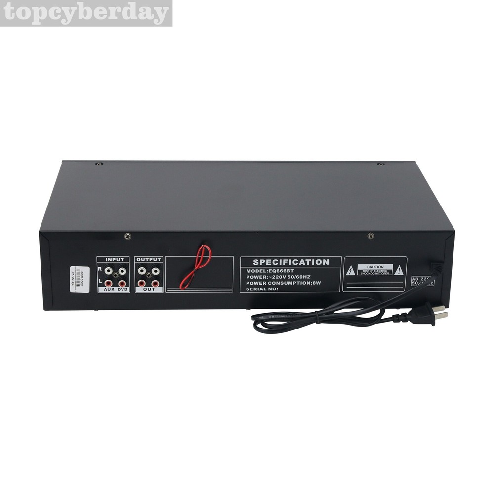 EQ666BT Dual 20-Band Stereo EQ Graphic Equalizer +4pcs Cables Dual RCA Connector