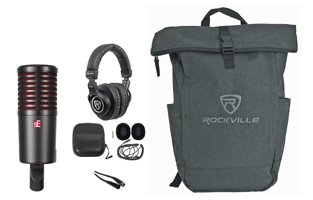 Se Electronics DYNACASTER DCM8 Dynamic Recording Microphone+Headphones+Backpack