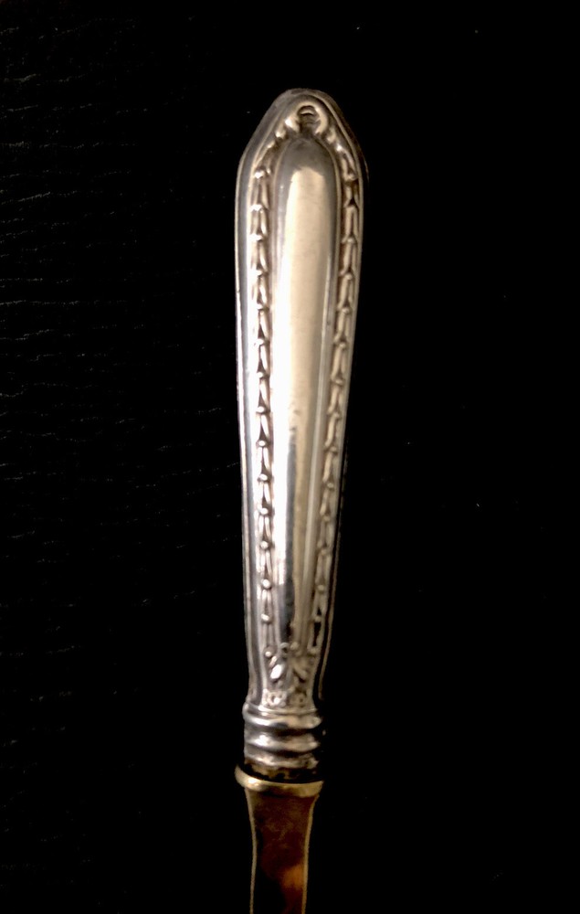 Antique Continental 800 Silver Handle Small Serving Desert Spoon