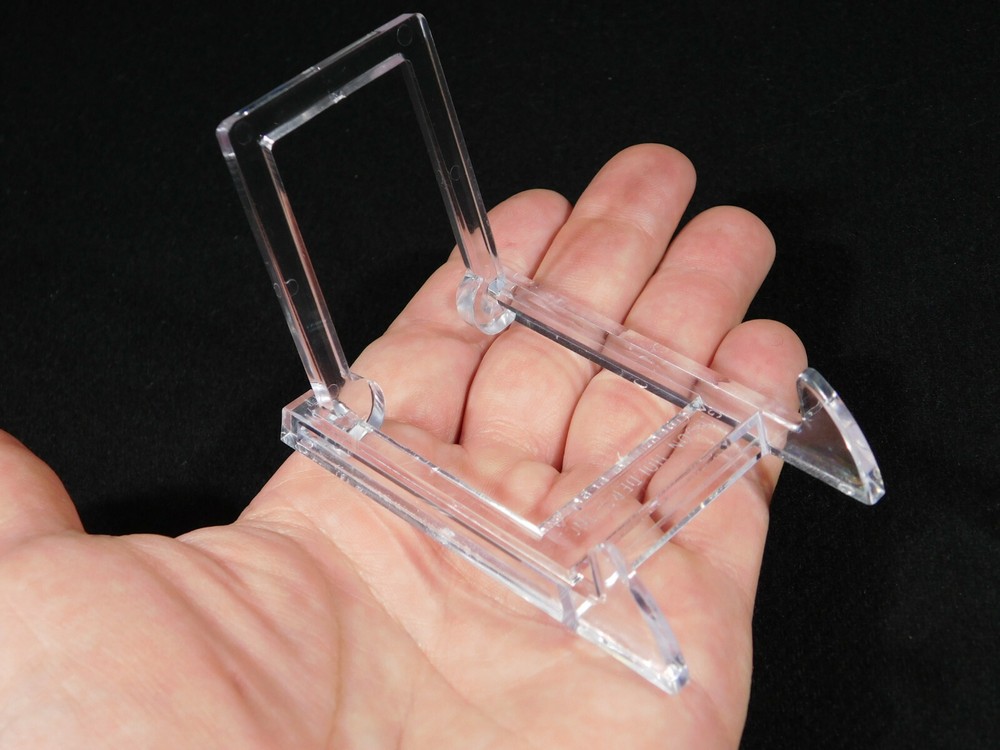 Easel Display Stand Small Size Adjustable Two Piece Clear Plastic