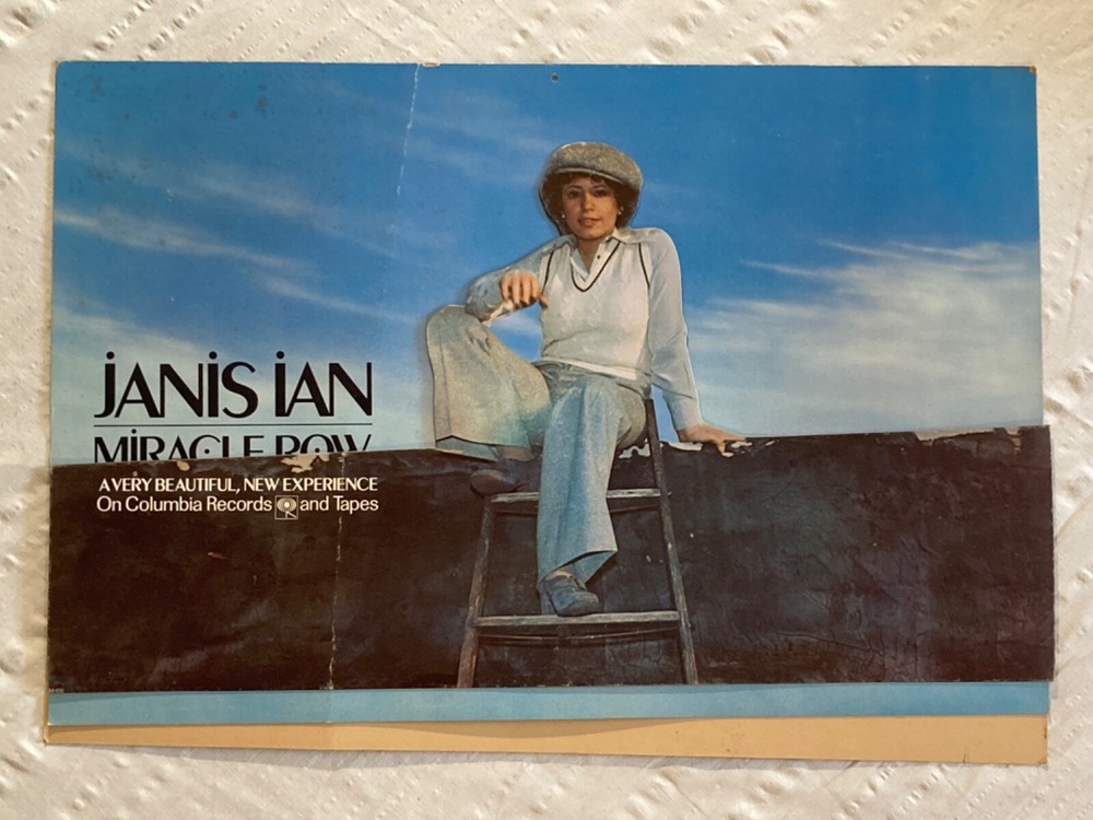 Janis Ian 1977 Two-Sided 3D Heavy Board Display Miracle Row Poster