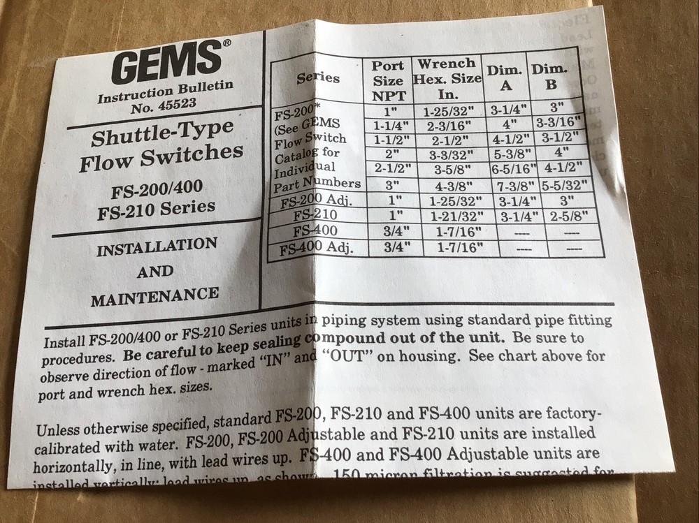 Gems Sensor Pressure Switch 32094