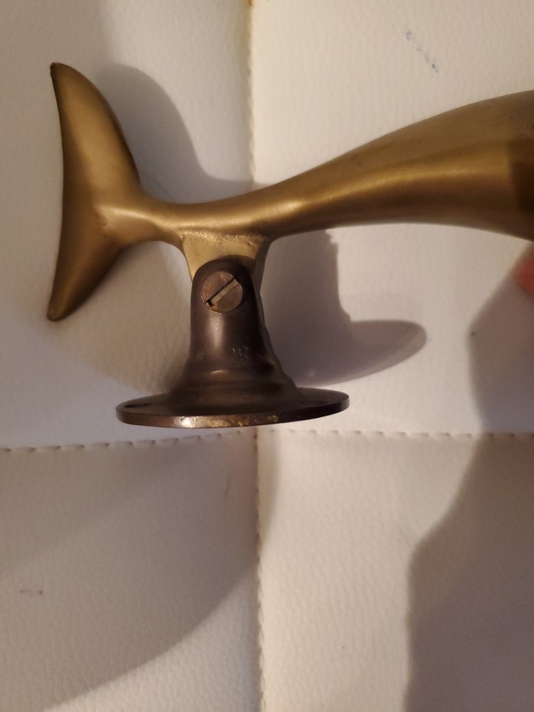 Vintage solid brass dolphin doorknocker 7.5"