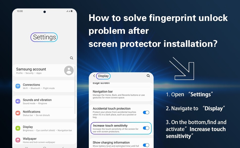 [Fingerprint Compatible] [2-Pack] Screen Protector for Samsung Galaxy S22+ Plus