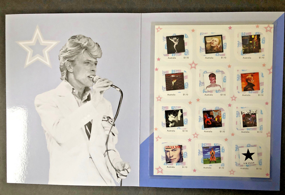 David Bowie 12 Original Stamps & Folder * Australia