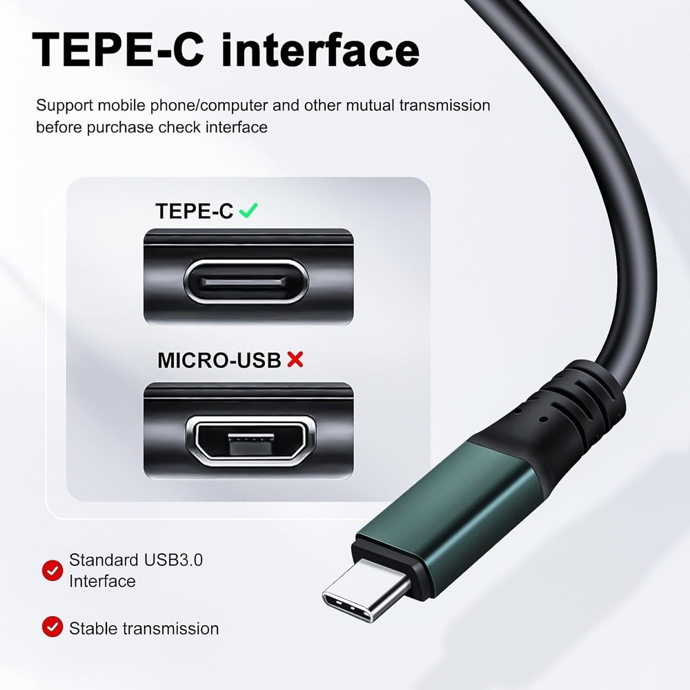6Ft USB 3.0 to USB-C Link Cable for Oculus/Quest – High-Speed Data Transfer