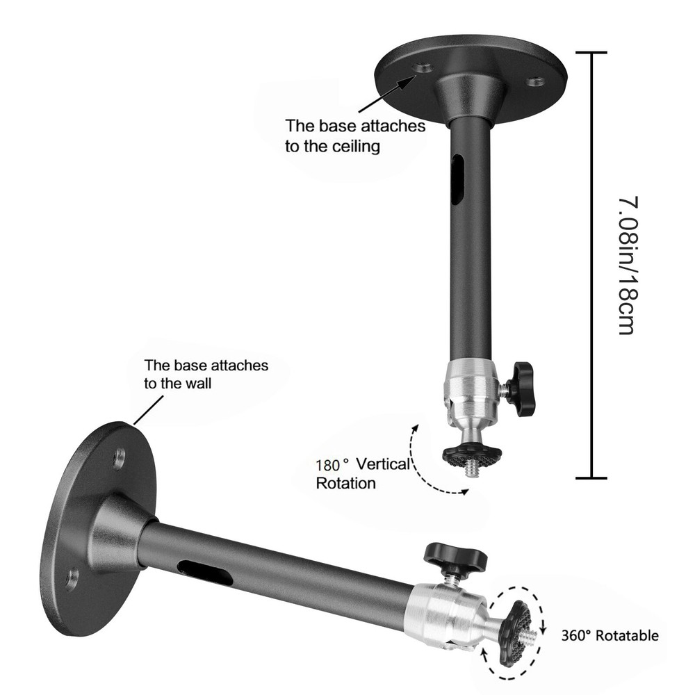 360° Rotatable Universal Wall Ceiling Mount Stand for Mini Projector DVR Camera