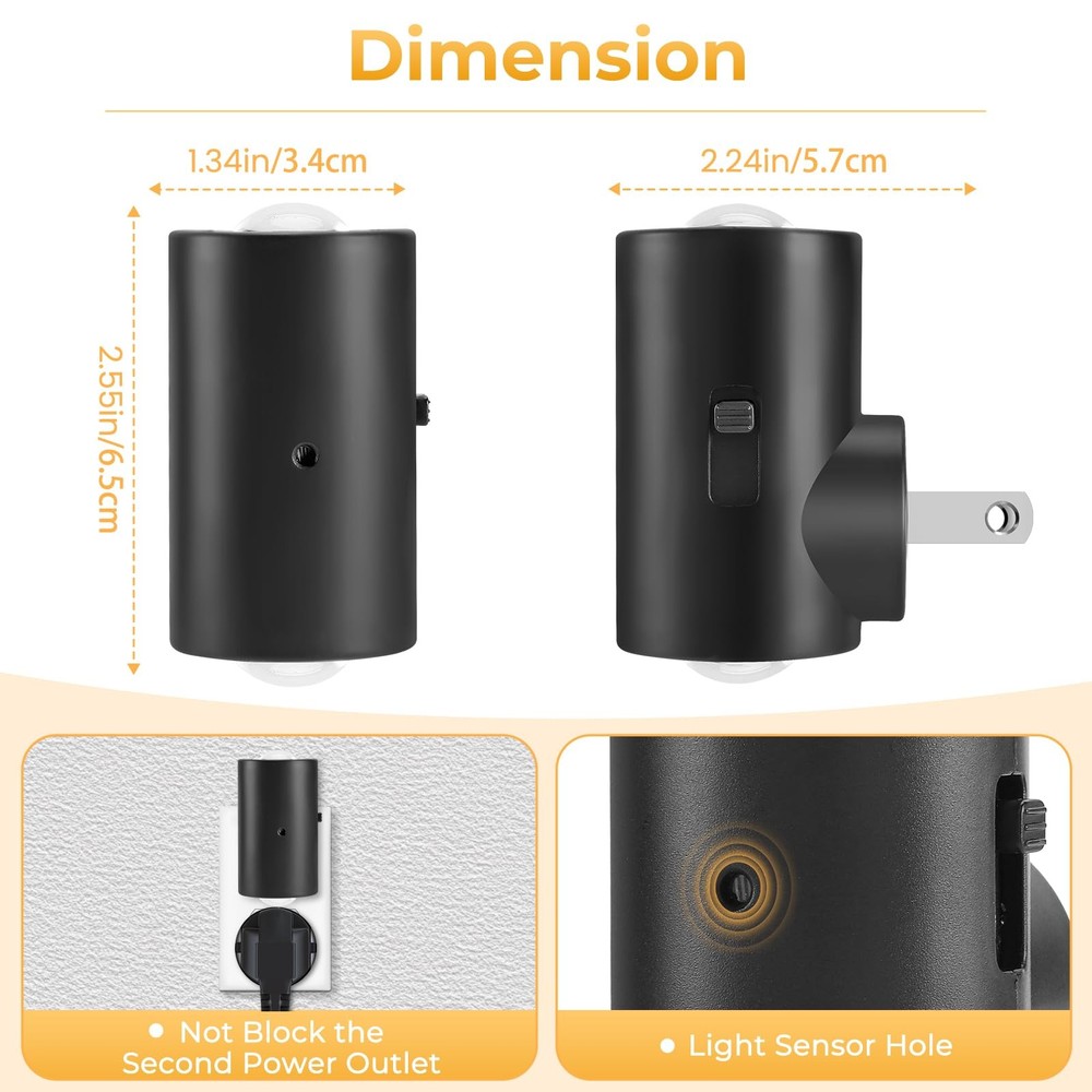 LED Night Lights Plug into Wall,Dimmable in Compact, Warm White