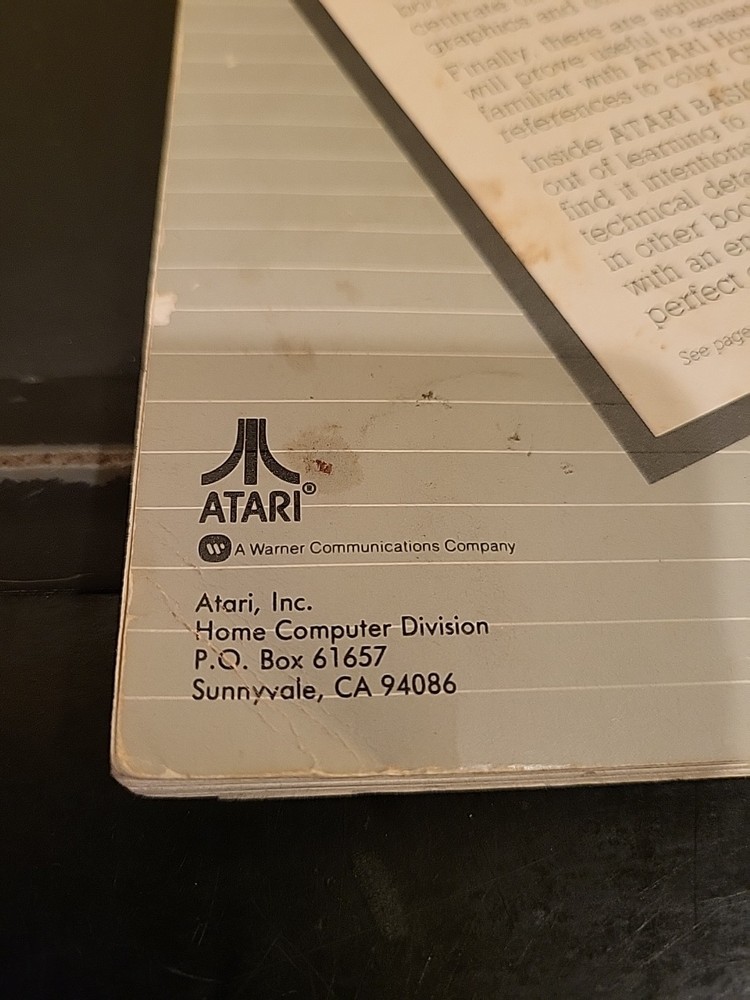 INSIDE ATARI BASIC By Bill Carris Atari Vintage Manual 400/800/XL/XE Preowned