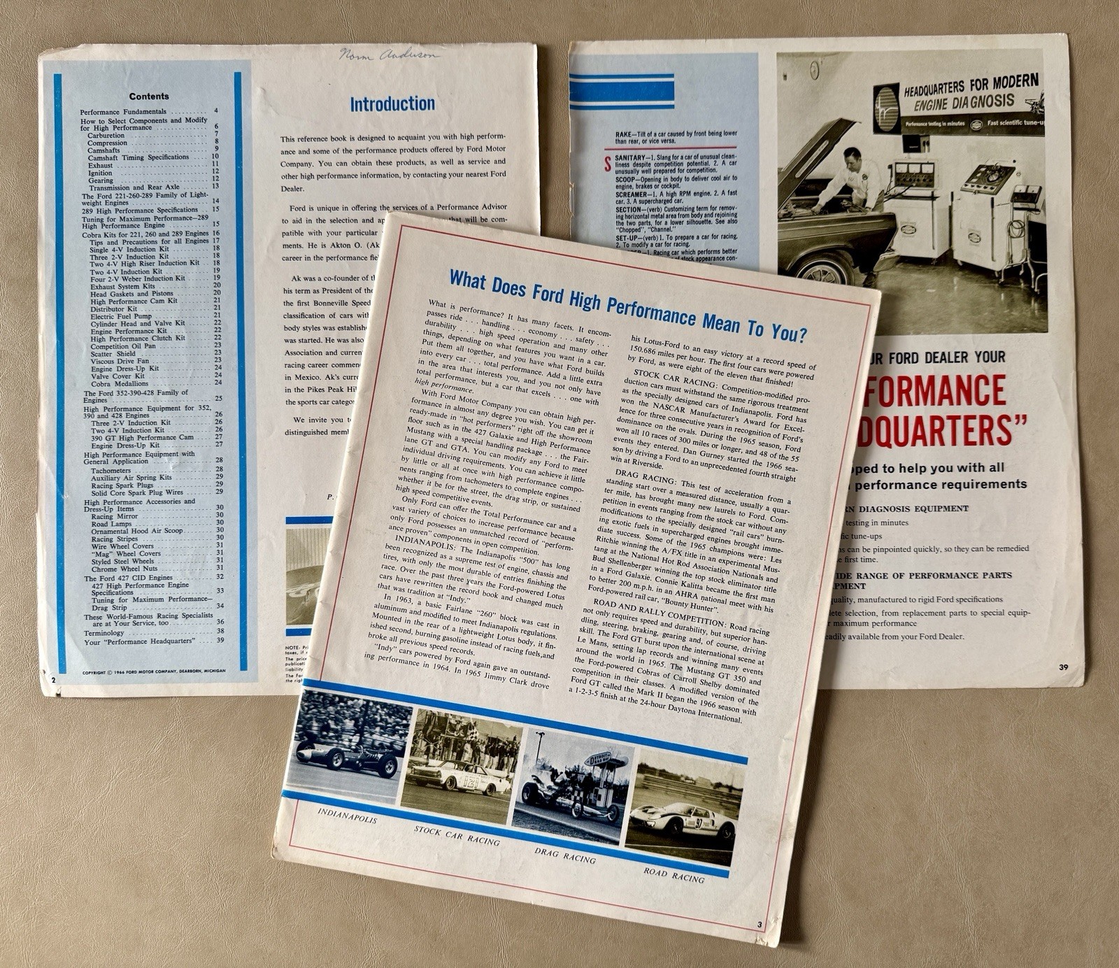 Ford High Performance Parts Catalog 1966 Brochure Cobra GT FoMoCo 427 Racing 289