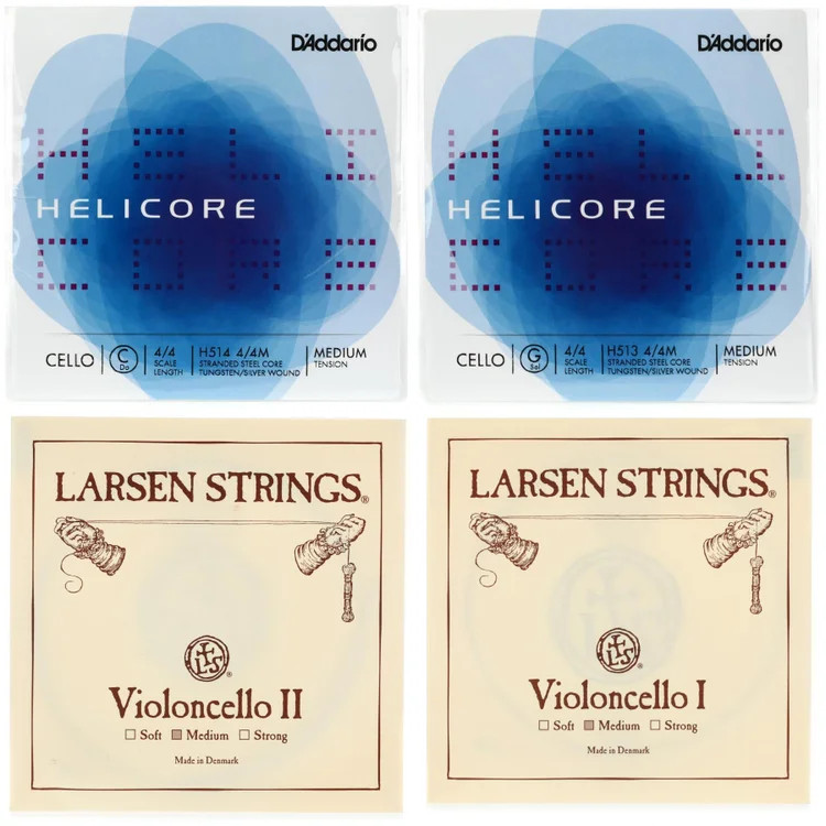 Larsen A&D with Helicore G&C Cello String Set - 4/4 Size