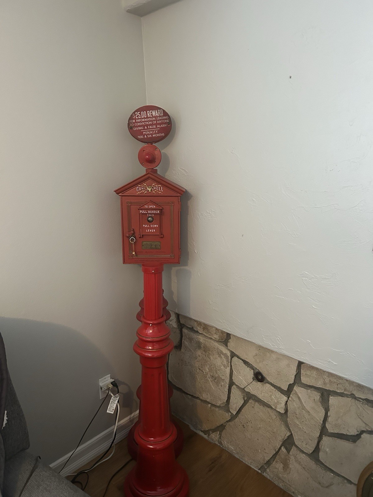 Gamewell Post Pedestal for mounting Fire Alarm Callbox