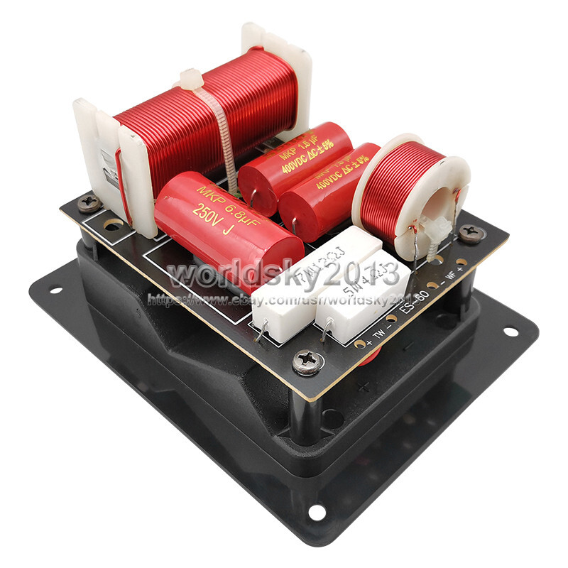2pcs SP60 2 Way 2 Unit Speaker Frequency Divider Crossover Filters Junction Box