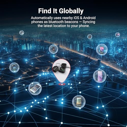Dual-System Bluetooth Tracker for iOS or Android Key Black - 2 Pack