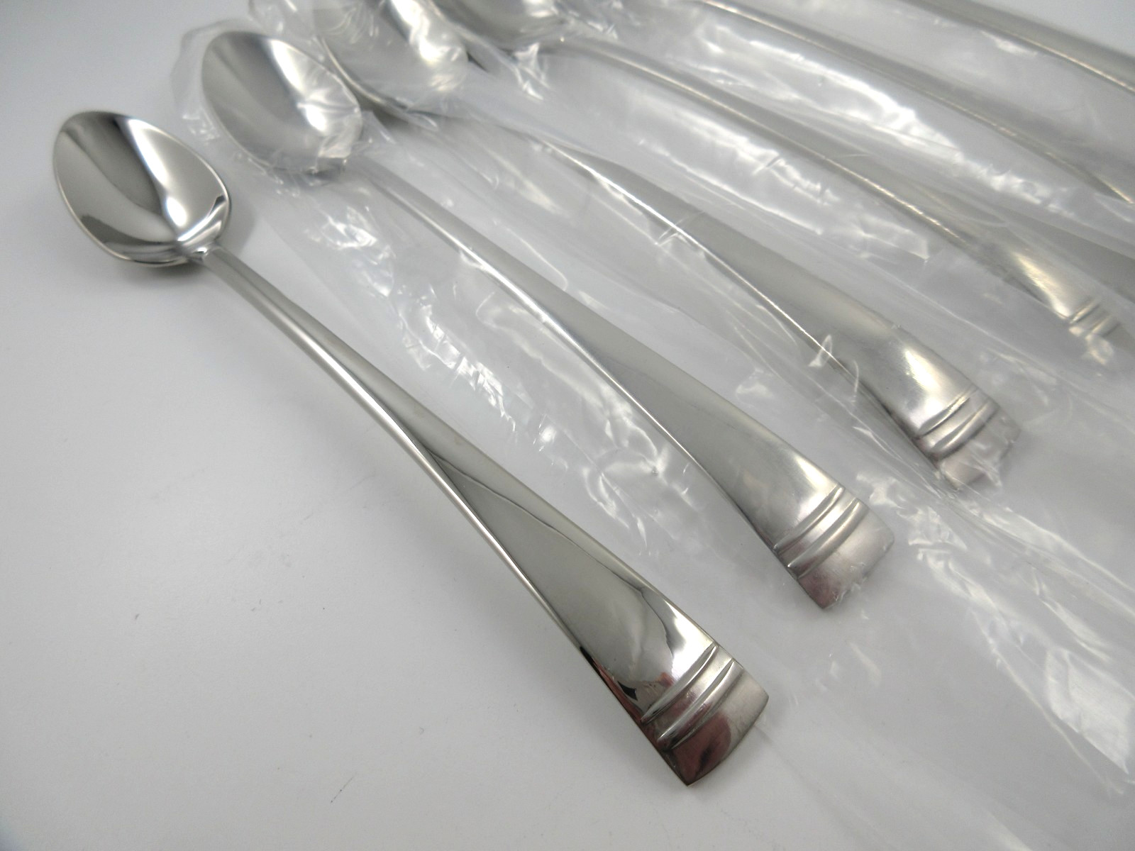 Lenox URBANE 6 Iced Tea Spoons Glossy 18/10 Stainless Steel Flatware