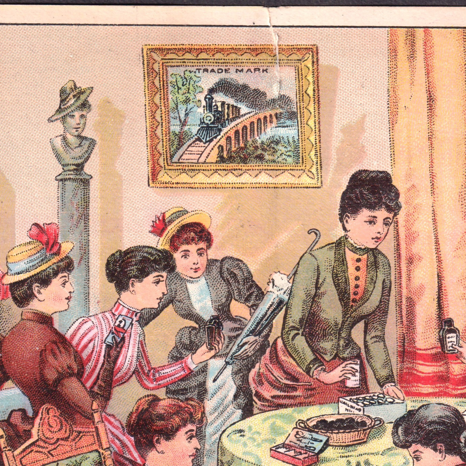 Railroad Snuff RARE 19th Century Tobacco Dorcas Sewing Society Helmes Trade Card