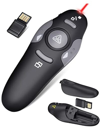Wireless Presentation Clicker for PowerPoint Presentations, USB Dongle Battery