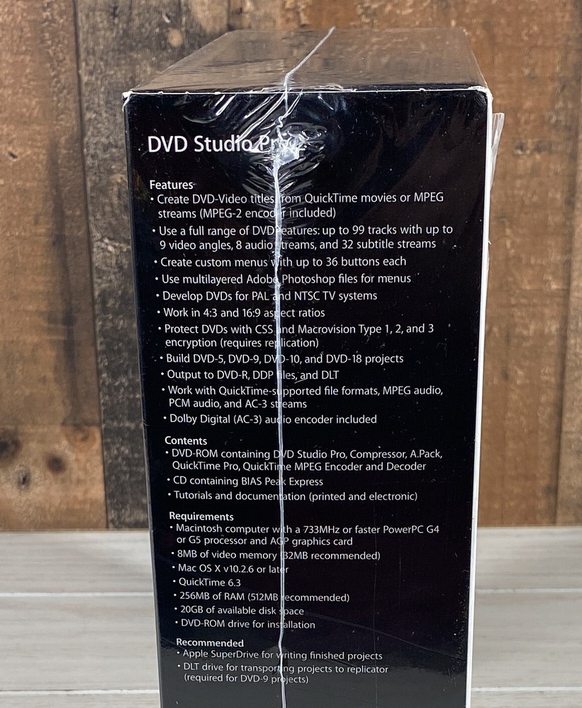 DVD Studio Pro 2 Academic Single User Version Apple Mac NEW SEALED (2003)