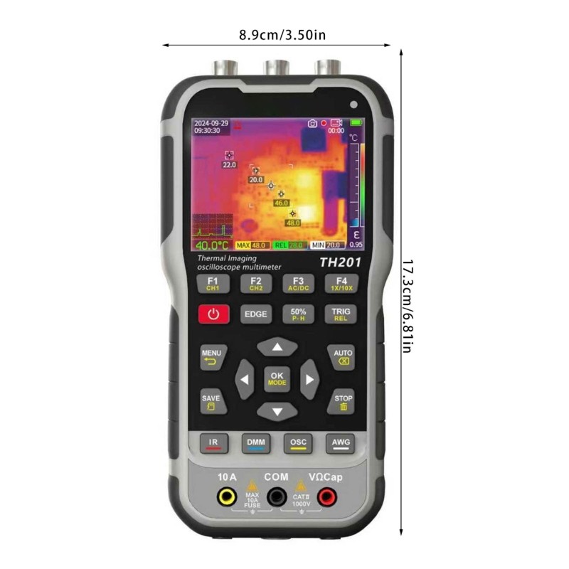 High Resolution Double Channel Oscilloscope with Thermal Imaging for Electronics