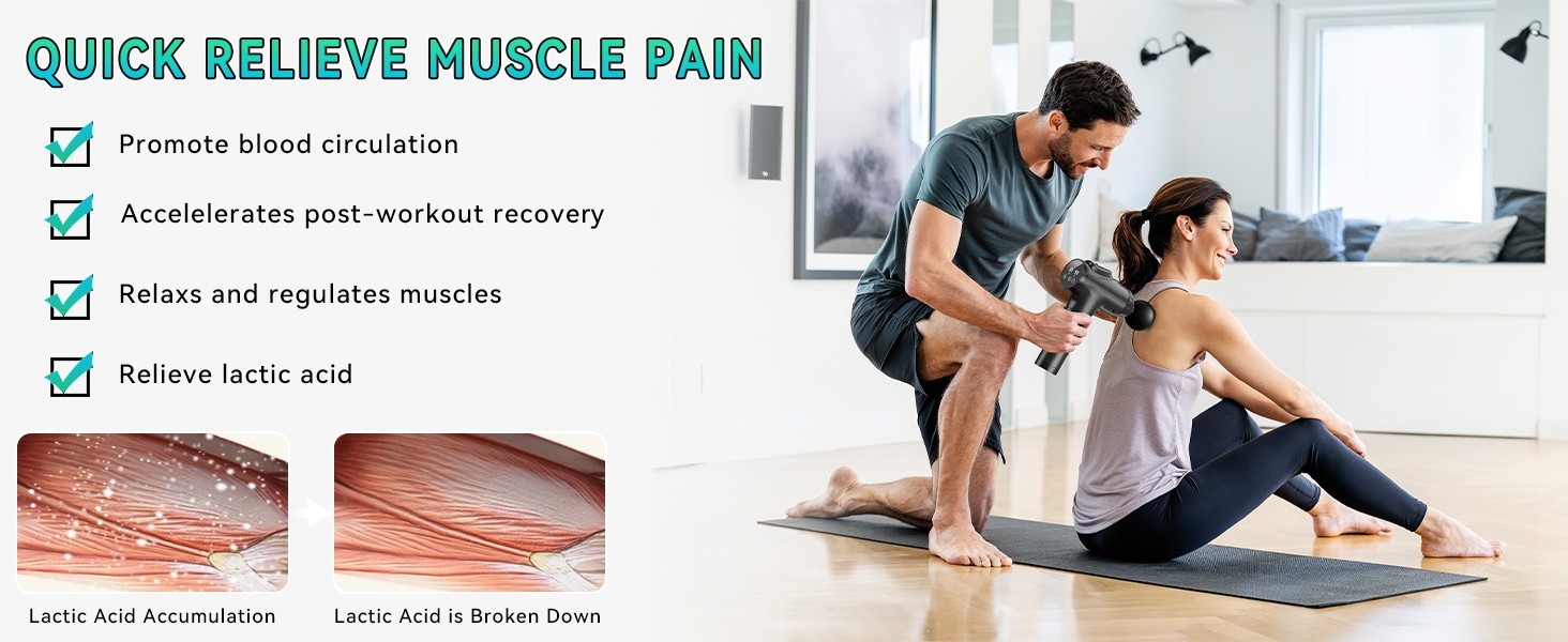 Massage Gun Deep Tissue Massager, 30 Speed Percussion Muscle Massager 9 Heads