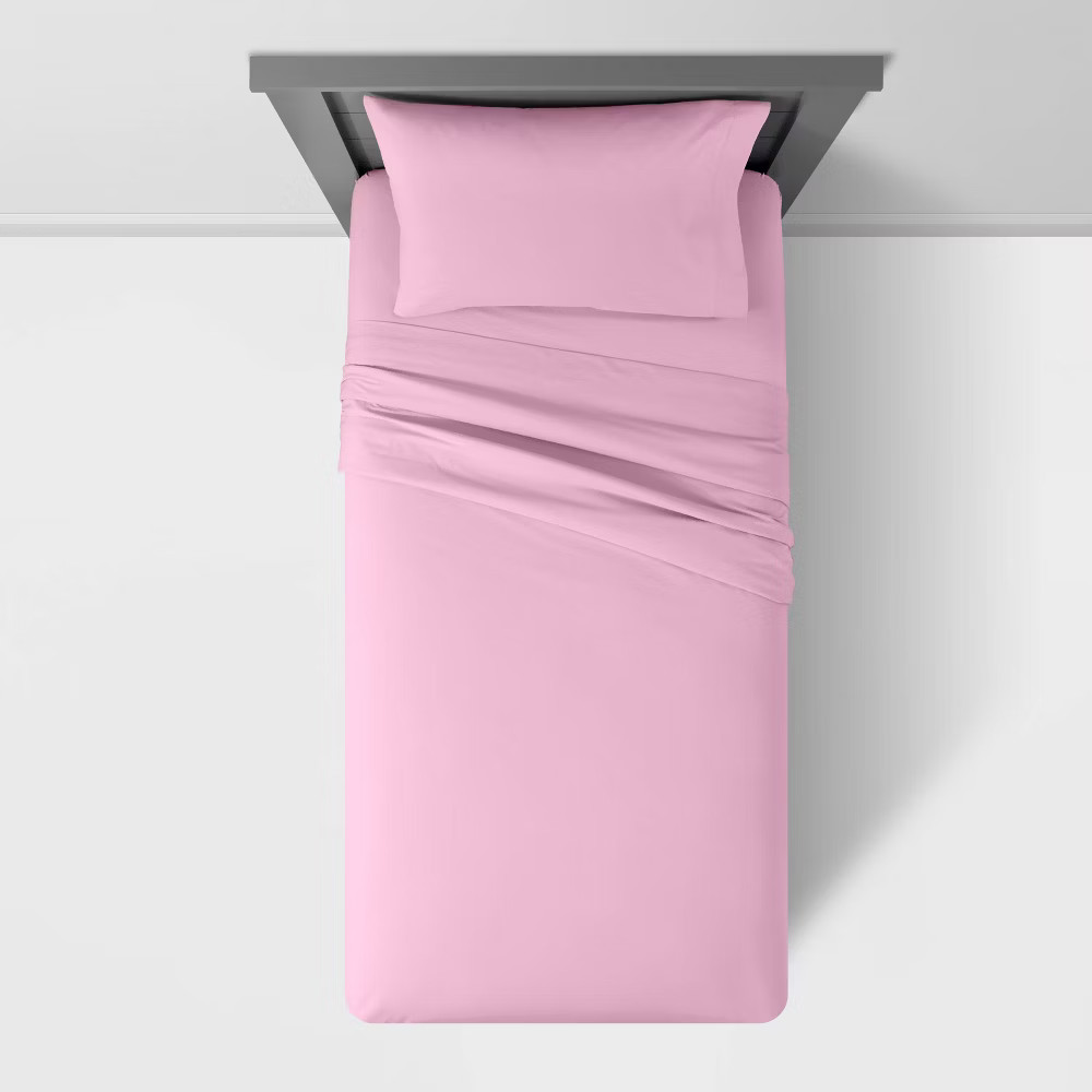 Queen Solid Cotton Sheet Set Purple - Pillowfort