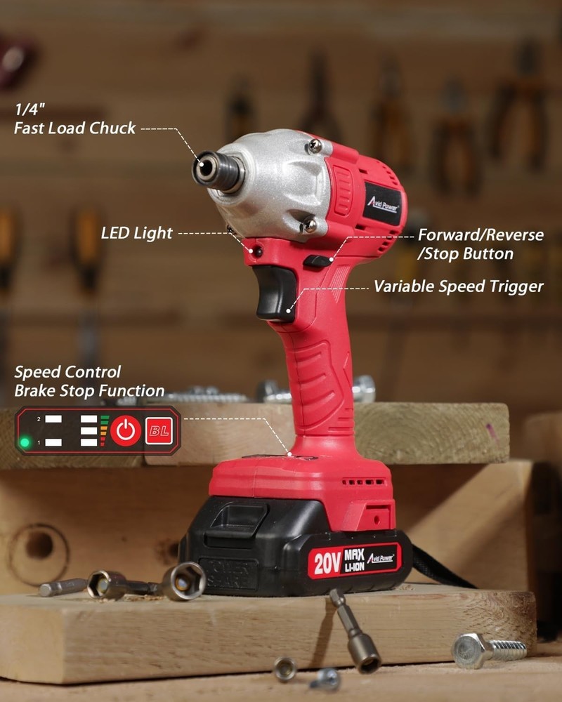 20V Brushless Impact Driver Kit - High Torque & Variable Speed for Precision
