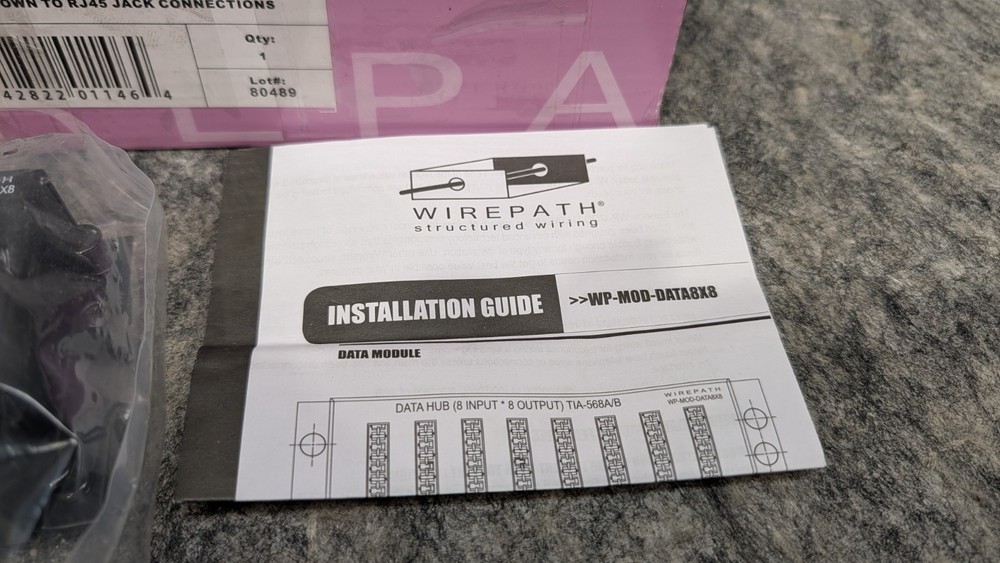 Wirepath Data Patch Module WP-MOD-DATA8x8, 110 punchdown to RJ45 Jack Connection