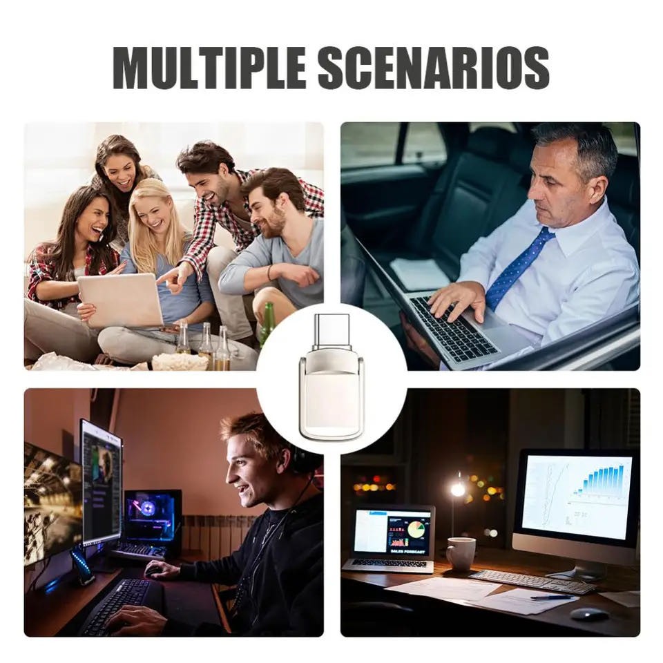 Type C USB 3.0 Flash Drive Thumb Drive Memory Stick for PC Laptop 1TB 2TB lot