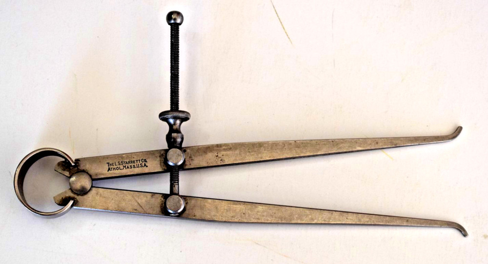 Starrett 7 1/2" Flat-leg Spring Inside Caliper.  c