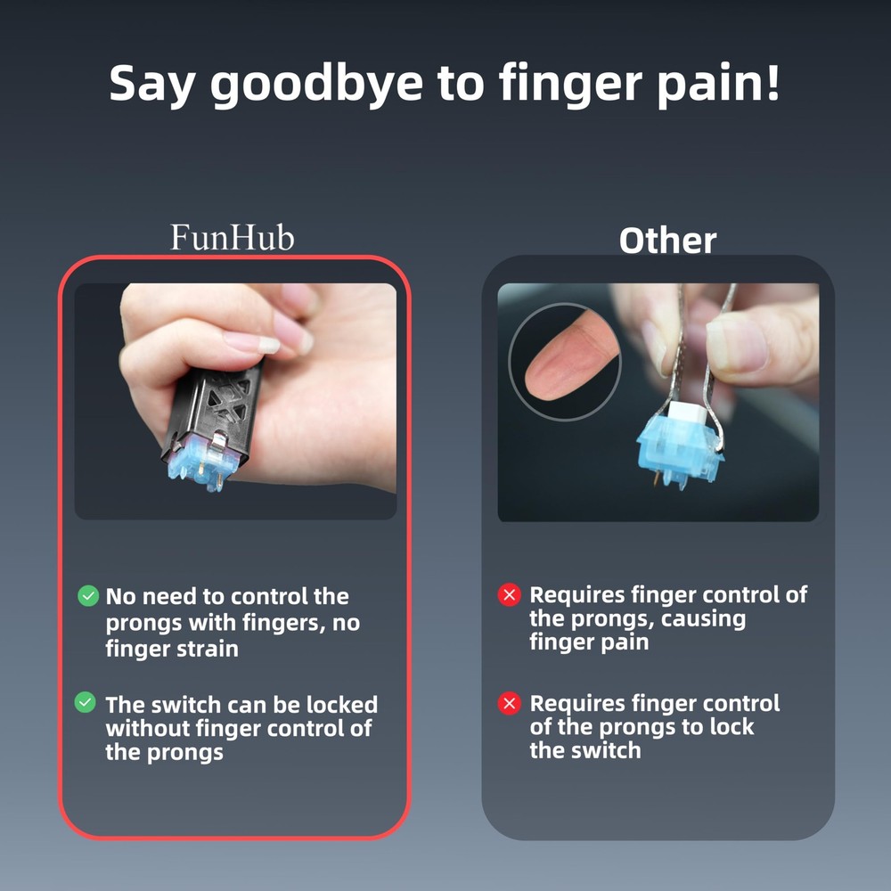 Translucent 2-in-1 Switch Puller Keycap Puller for Hot-Swappable Mechanical K...