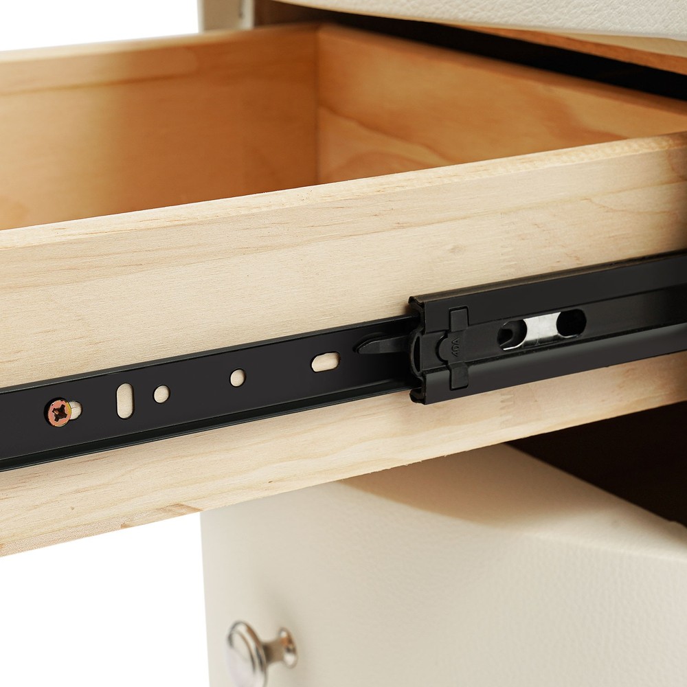 Nightstand with Charging Station End Table Bedside Table With 3 Storage Drawers