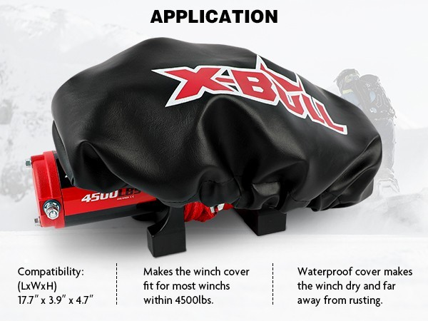 X-BULL Winch Cover Waterproof Soft Dust Neoprene Fits 9500-14500LBS Universal