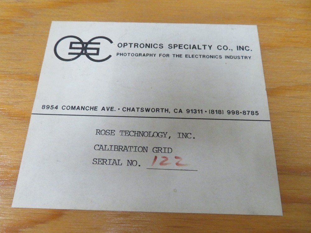 Optronics Specialties - Rose Technologies Calibration Grid w/ case - MW5