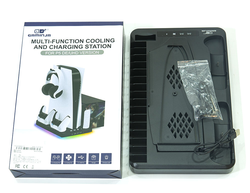 P5 Charging Dock Station Stand Cooling Fan For PS5 Console Dual Controller