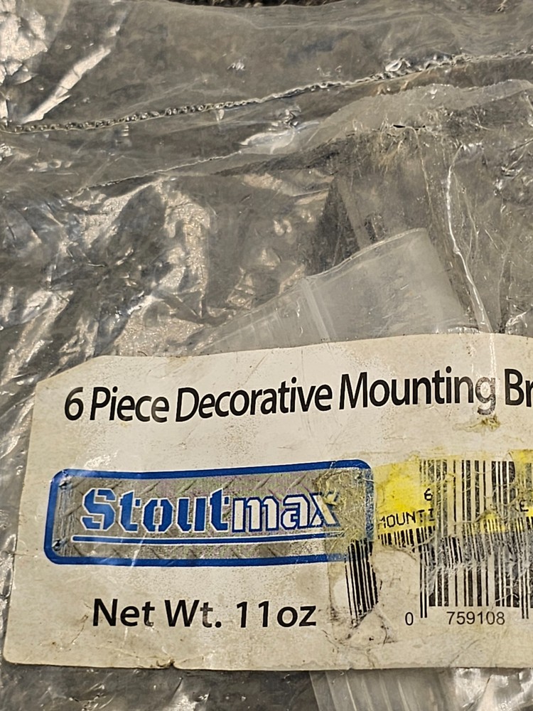(12 Pieces) Stoutmax Decorative Mounting Bracket Black