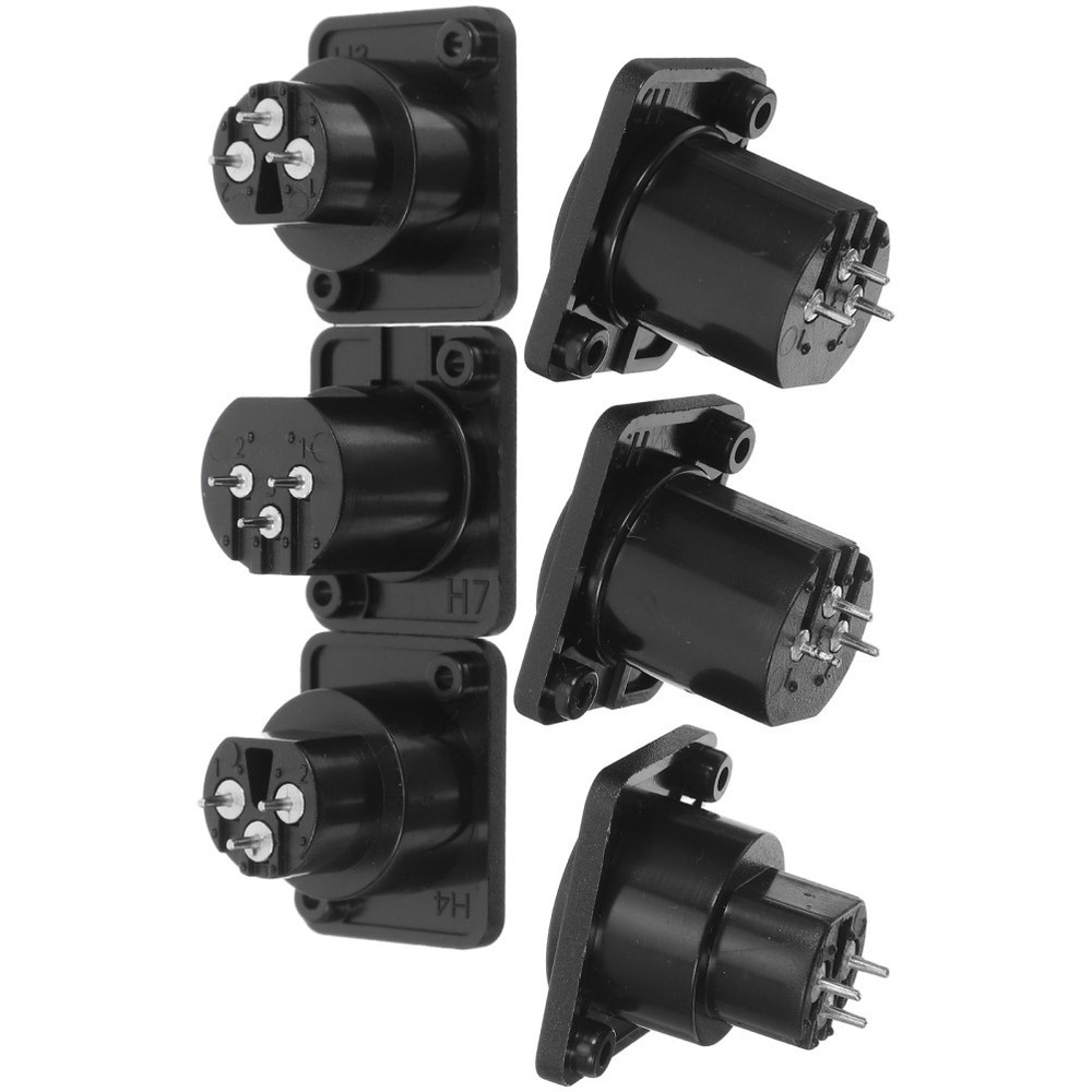 6 Pcs Panel Mount for Microphone Xlr Female Socket 3 Pin Accessory