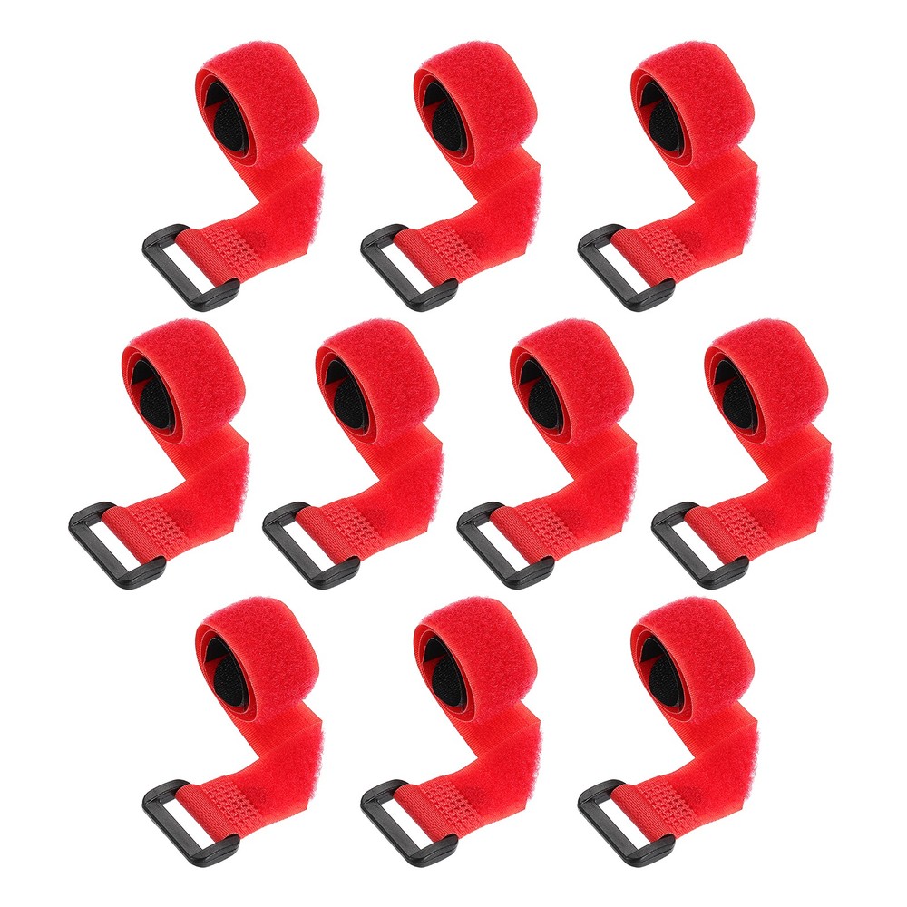 10pcs Reusable Cinch Straps 0.8"x12" Hook and Loop Cable Securing Straps, Red