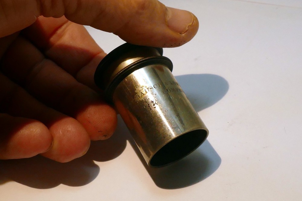 Bausch & Lomb Microscope Compensating 12 objective eyepiece brass antique 1"
