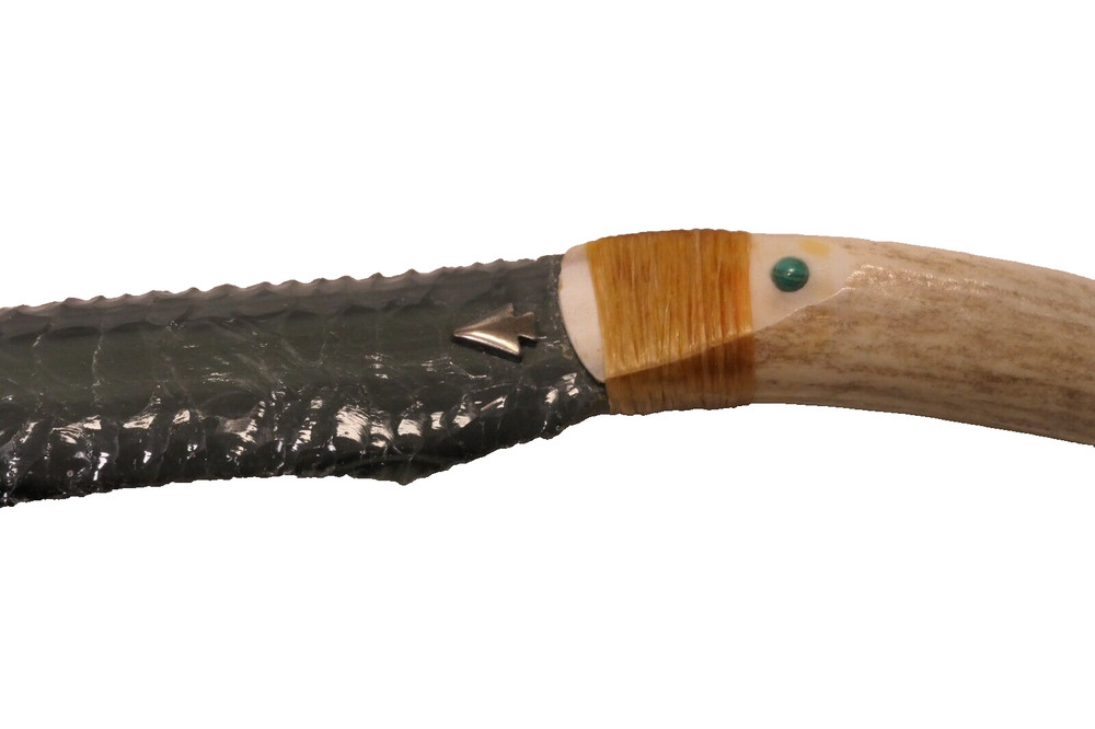 Obsidian Eagle Bone Handle Knife