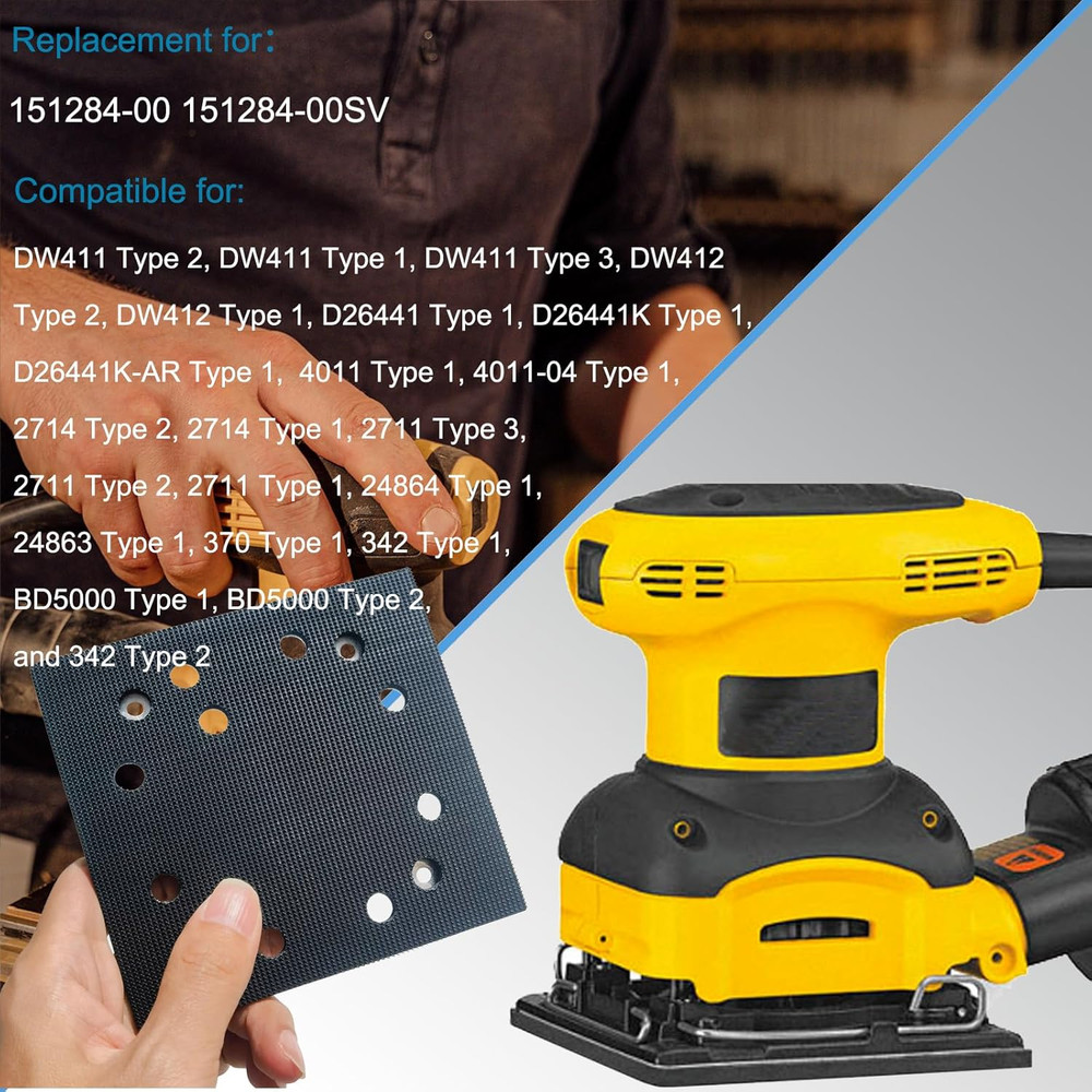 2 Pack Upgrade Hook and Loop Replacement Sander Pad for Dewalt DW411 D26441 DW41