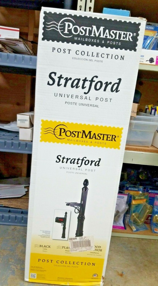 New PostMaster Stratford Black Plastic Universal Mail Box Post