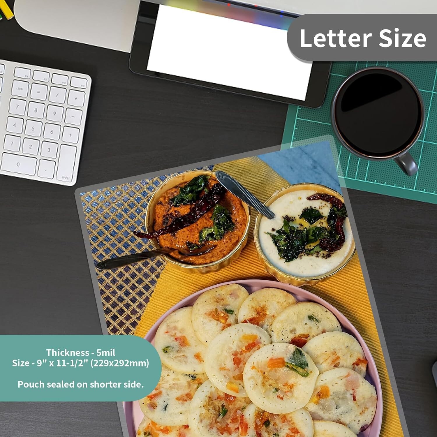 100 Laminating Sheets 9" x 11.5" Letter Size 5Mil Clear Plastic Paper Laminator