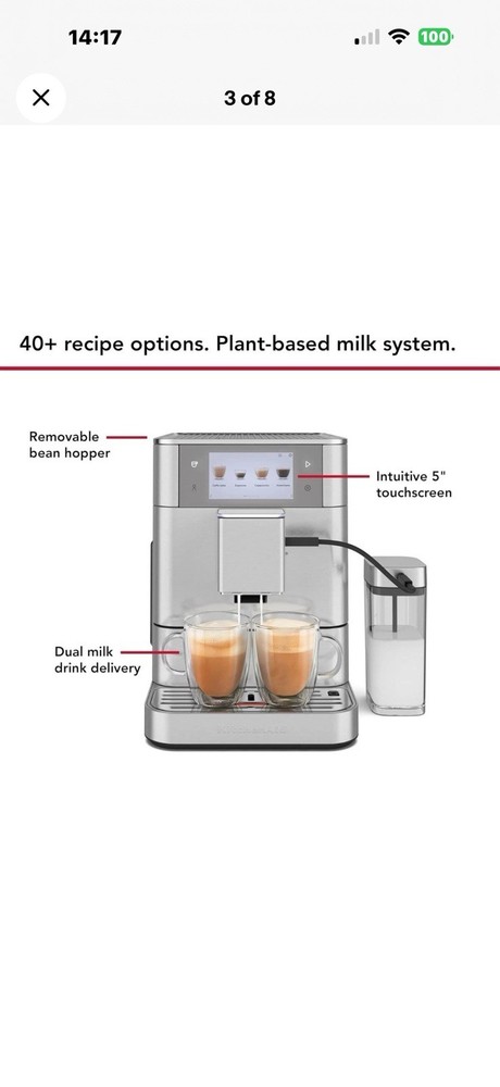 KitchenAid Fully Automatic Espresso Machine KF8 | Silver (BRAND NEW!)