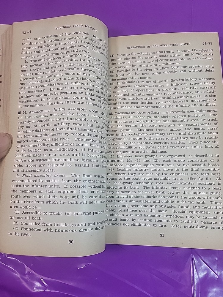 WW2 War Department 1943 Engineer Field Manual 1944 Corps Of Engineers Ref Data