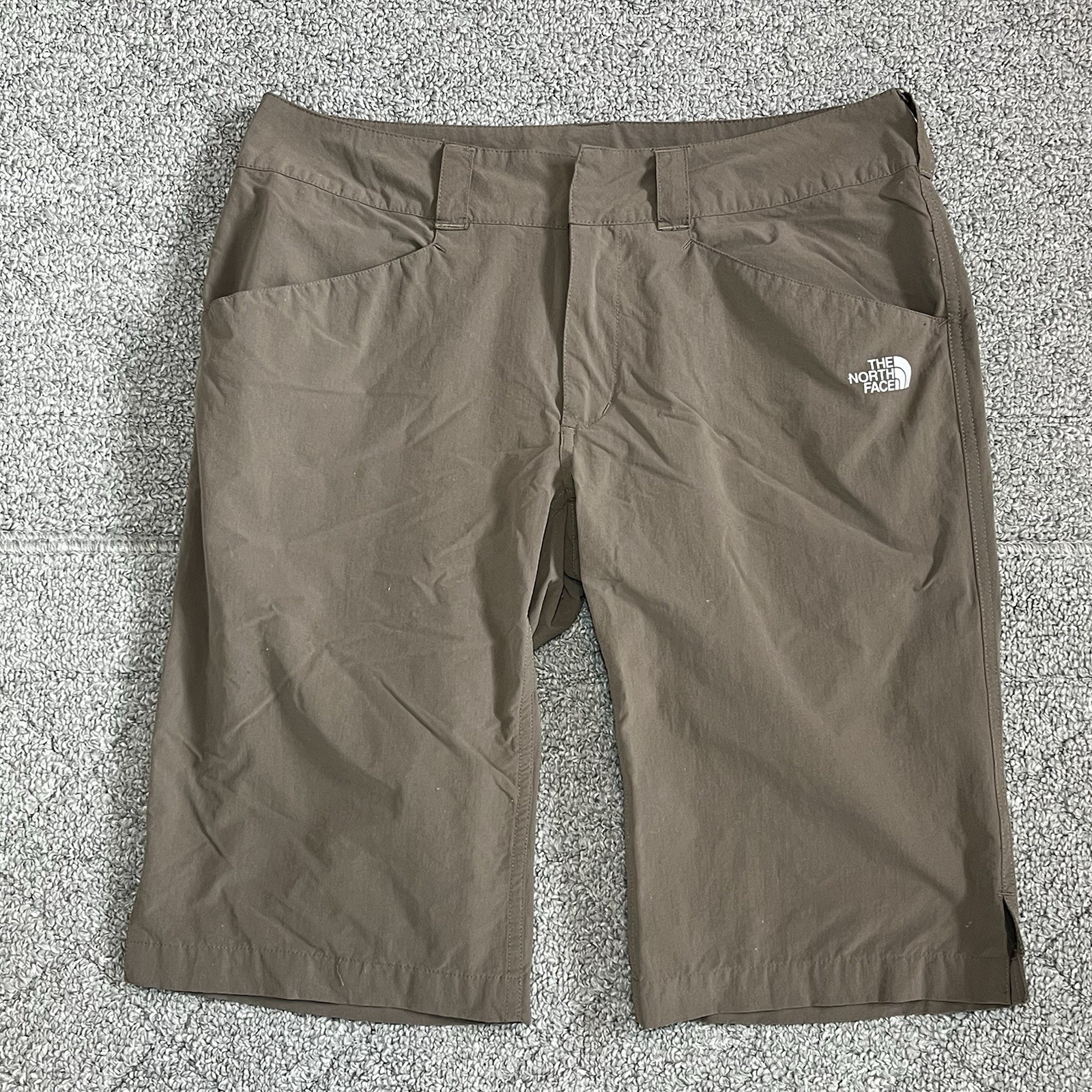 North Face Bermuda Hiking Shorts Womens Size 8 Brown Nylon Stretch Pockets