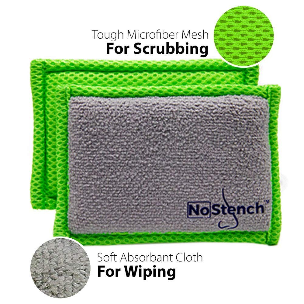 Kitchen Sponge | Odor Resistant, Non-Scratch Microfiber Mesh & Terry Cloth Sp...