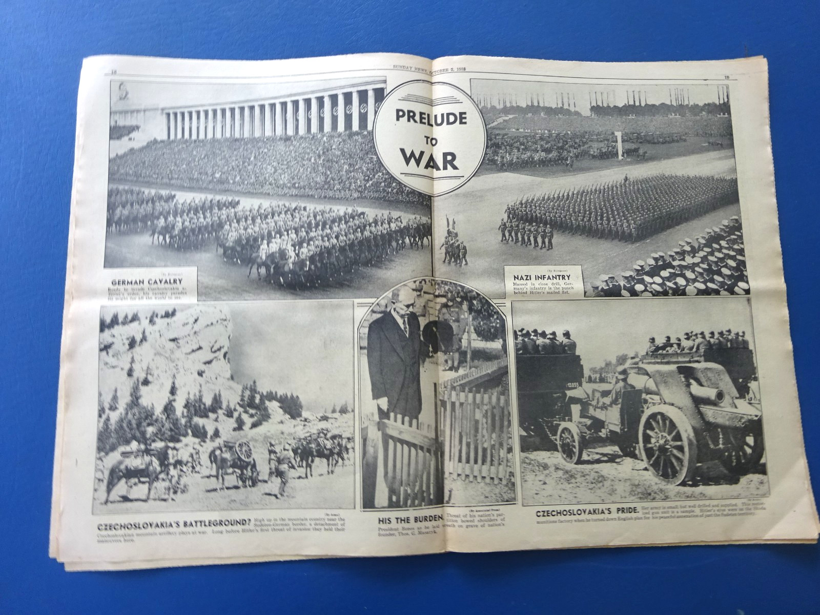 1938 NY Sunday News, Prelude War, Children Slay Parents, Yankees, Monte Stratton