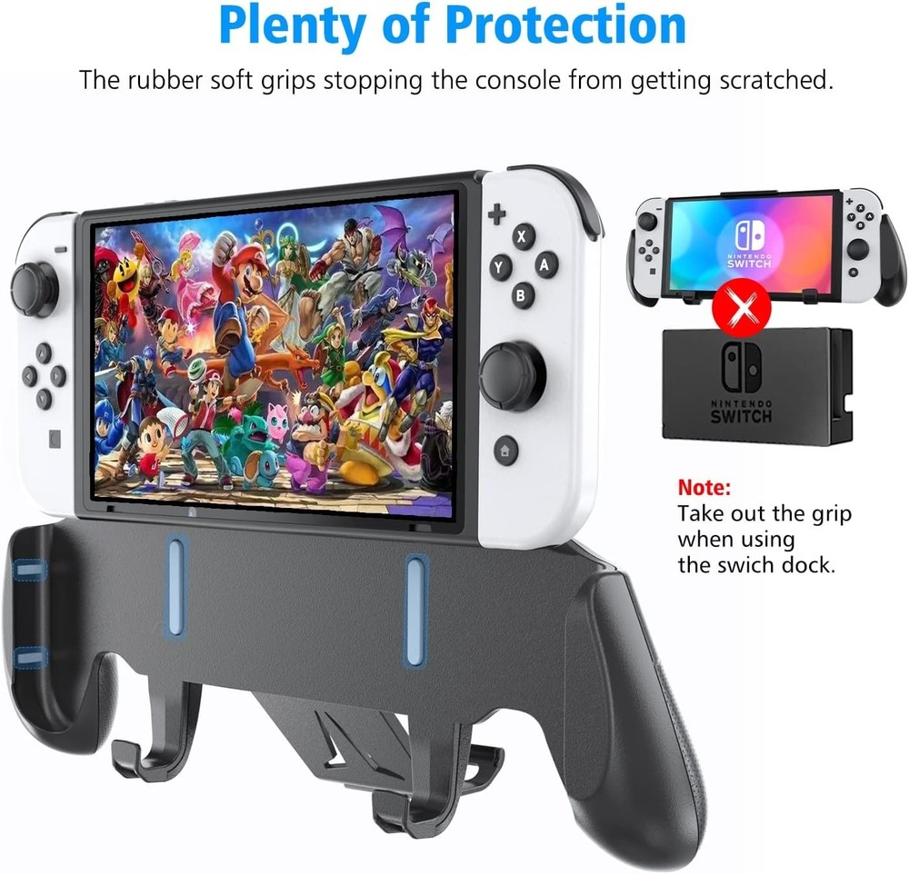 Switch Grip with Upgraded Adjustable Stand, Asymmetrical Grip with Adjustable...