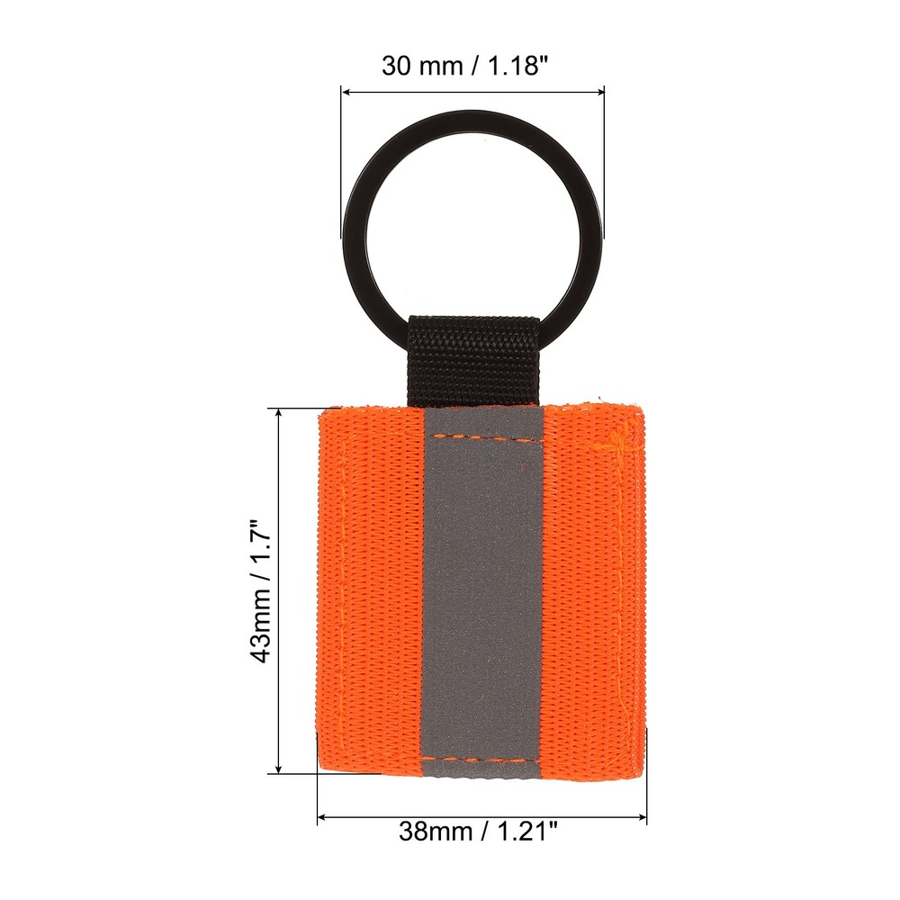 9 Pcs Reflective Keychain Tags, Reflective Zipper Pulls, Orange